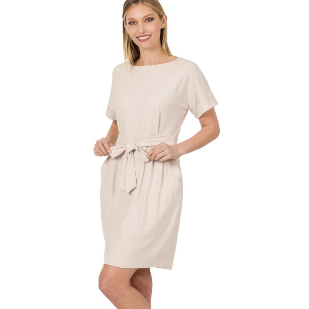 Tie-Belt Dress